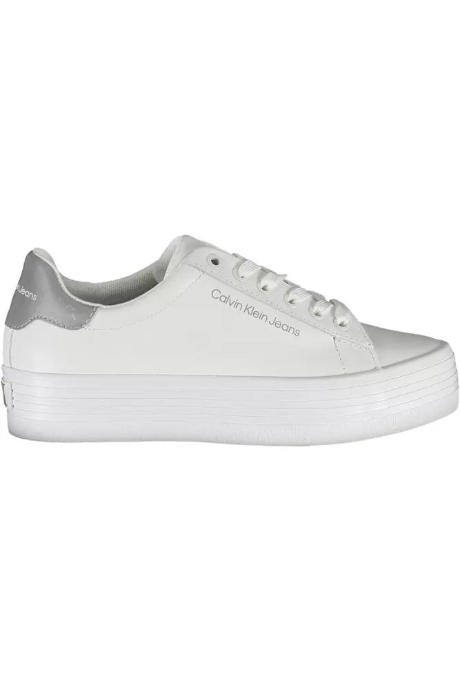 White Polyester Sneaker