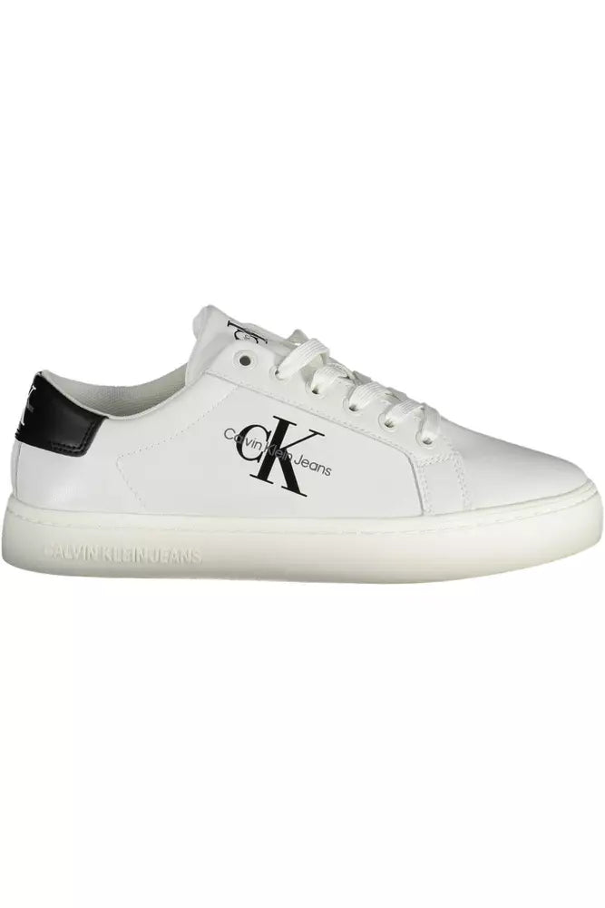 White Polyester Sneaker