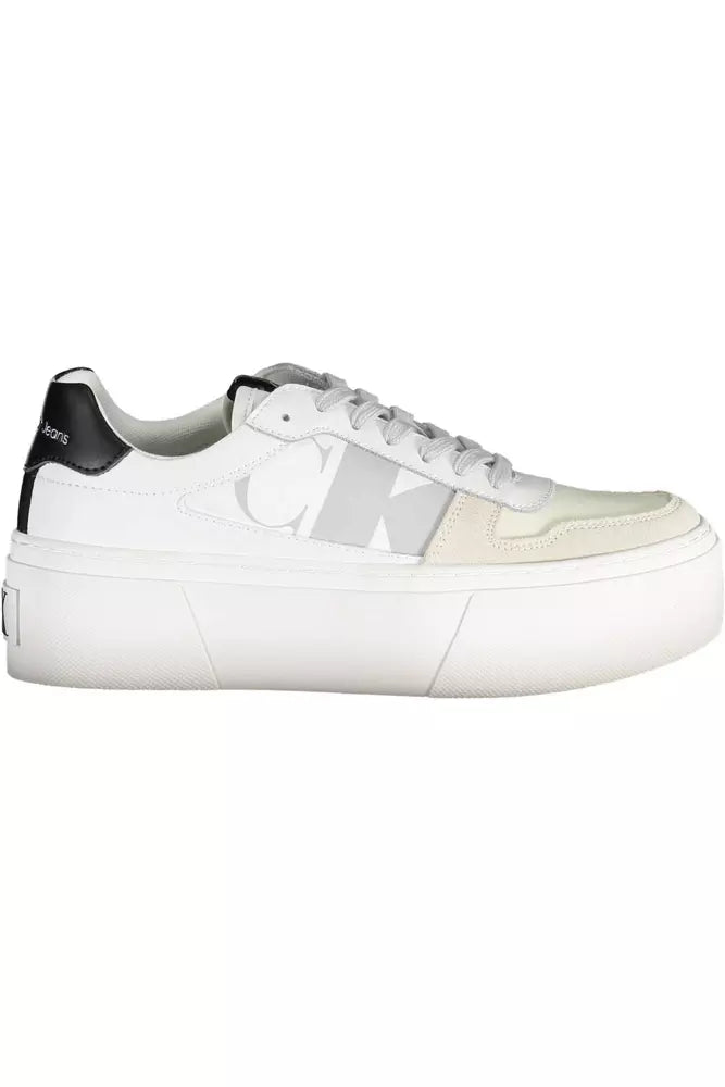 White Polyester Sneaker