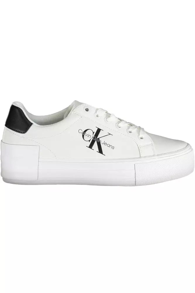 White Polyester Sneaker