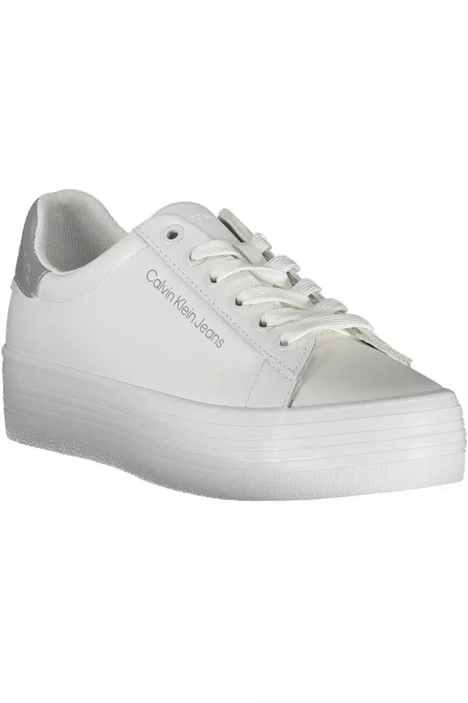 White Polyester Sneaker