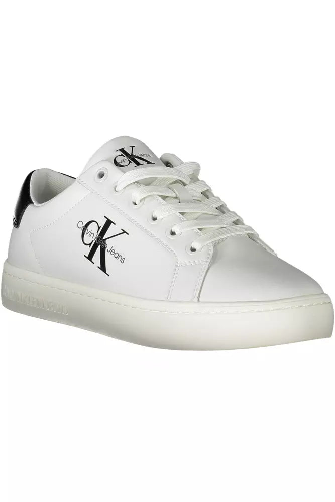 White Polyester Sneaker