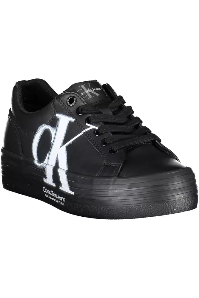 Black Polyester Sneaker