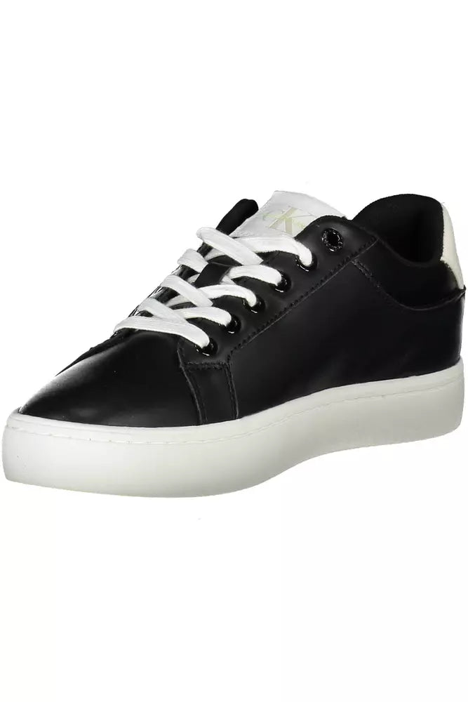 Black Polyester Sneaker