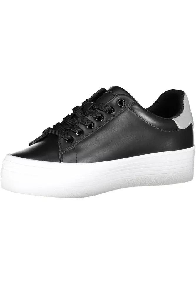 Black Polyester Sneaker