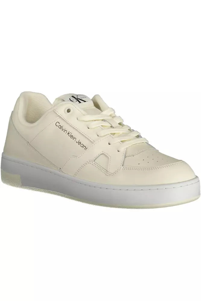 White Polyester Sneaker