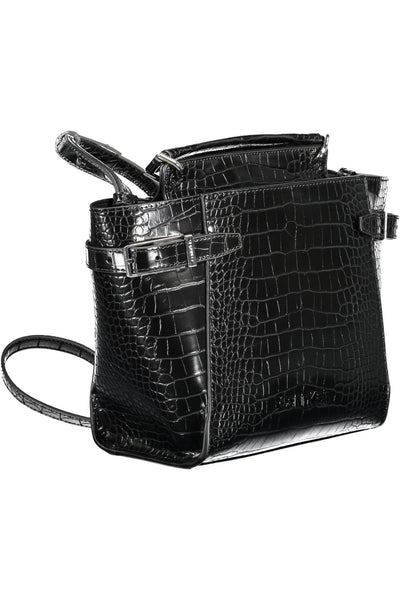 Black Polyurethane Handbag