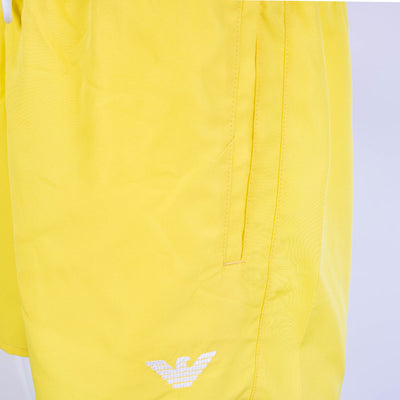 Yellow Swim Shorts Logo Details