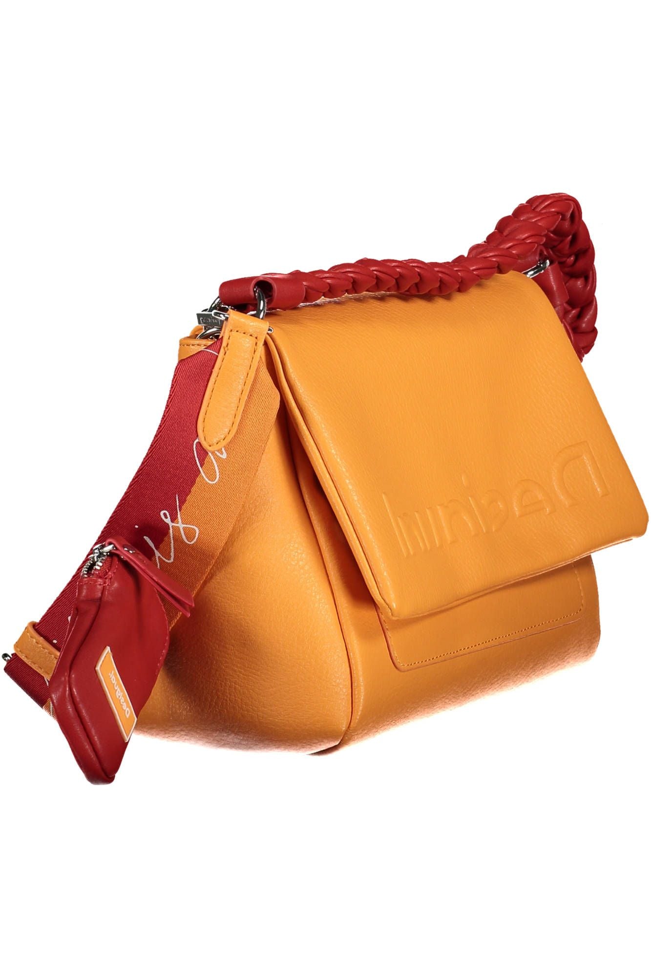 Orange Polyurethane Shoulder Bag