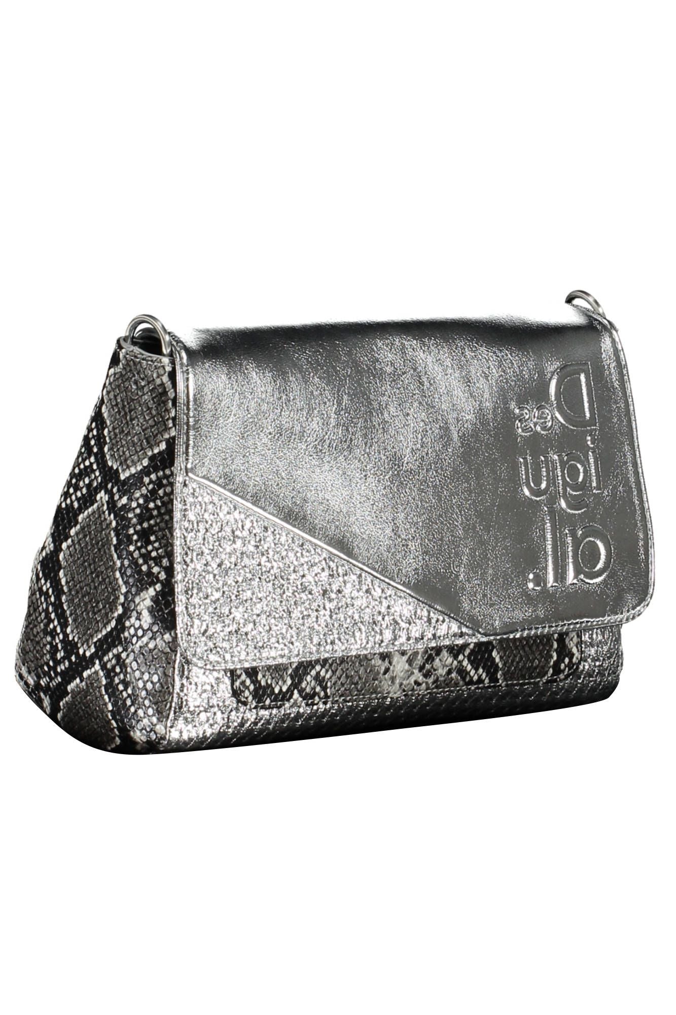 Silver Polyurethane Handbag