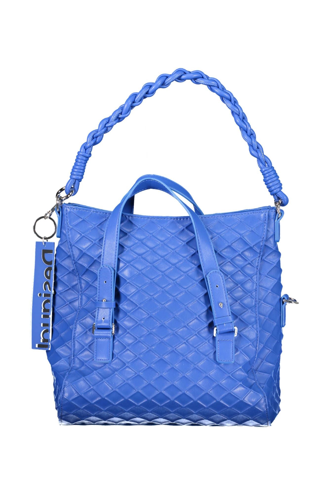 Blue Polyurethane Handbag