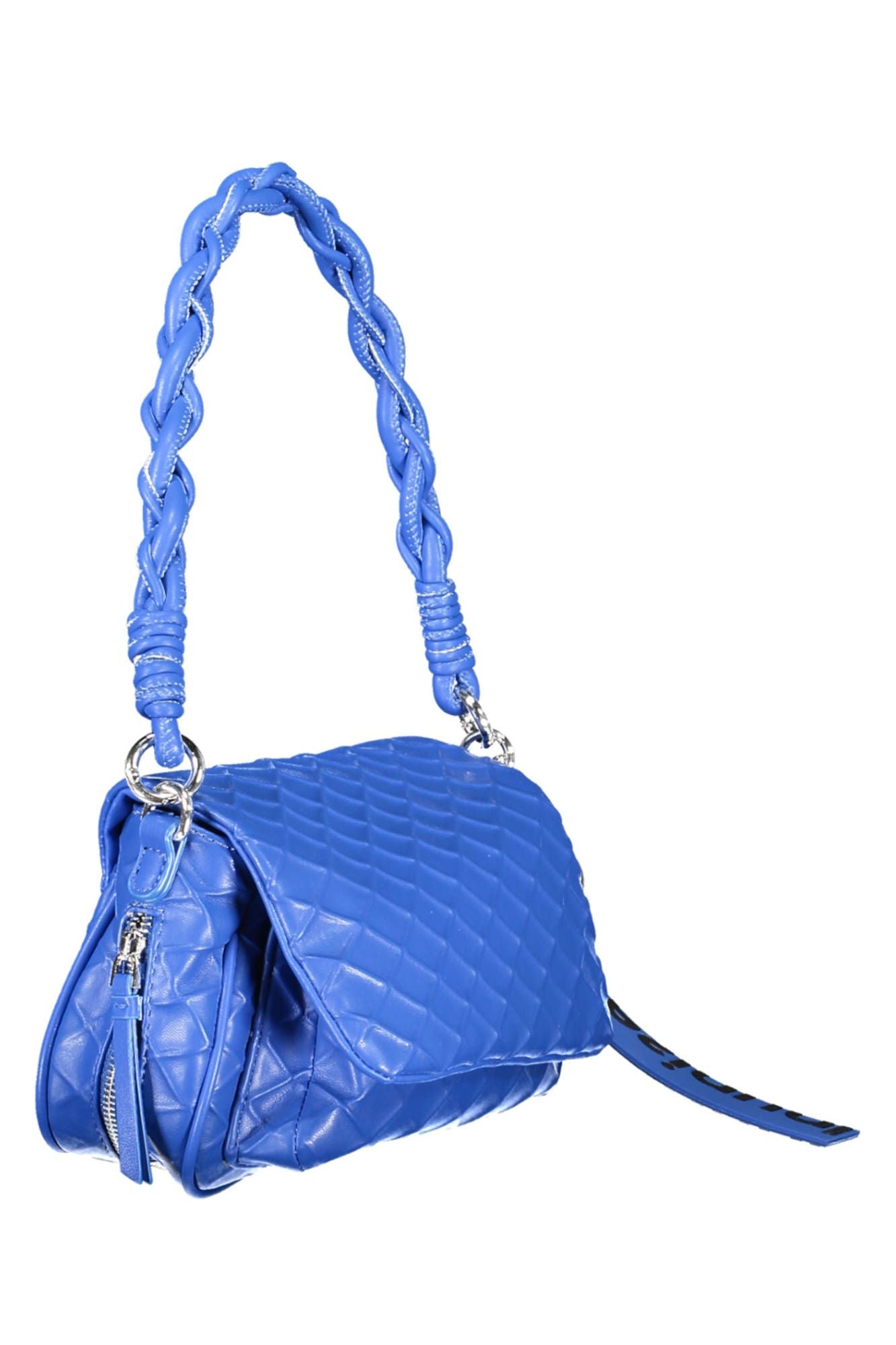 Blue Polyurethane Handbag