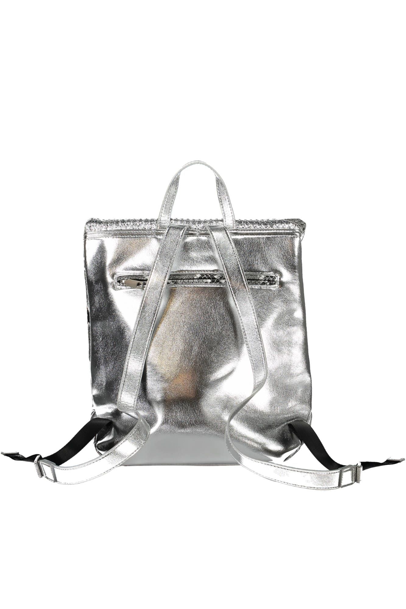 Silver Polyurethane Backpack