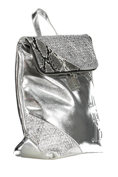 Silver Polyurethane Backpack