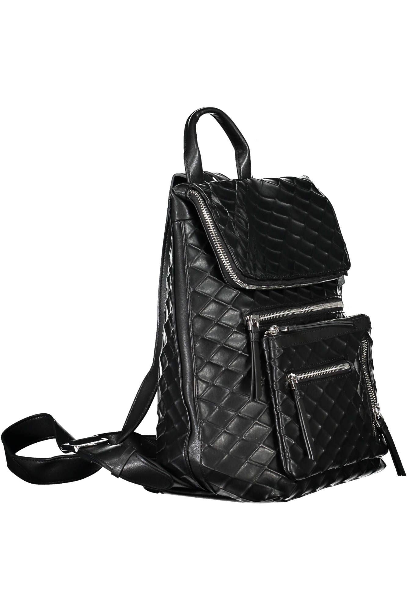 Black Polyurethane Backpack