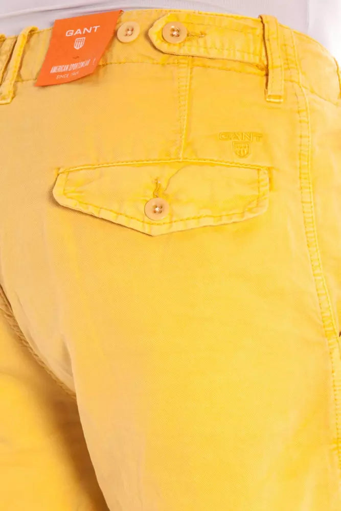 Yellow Cotton Jeans & Pant