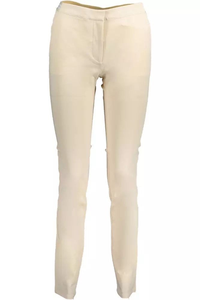 Beige Cotton Jeans & Pant