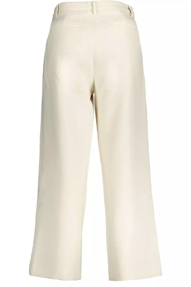 Beige Polyester Jeans & Pant