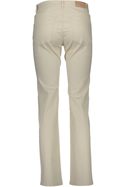 Beige Cotton Jeans & Pant