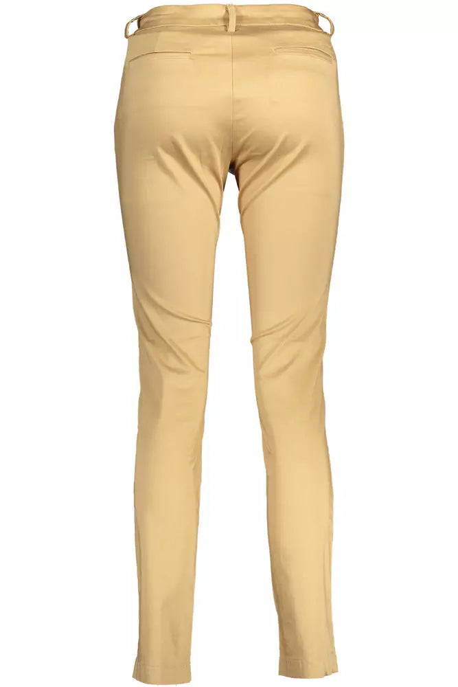 Beige Cotton Jeans & Pant