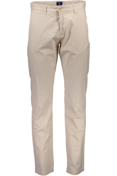 Beige Cotton Jeans & Pant