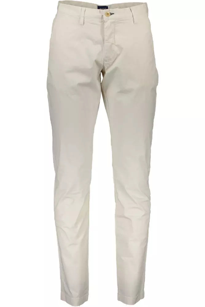 Beige Cotton Jeans & Pant