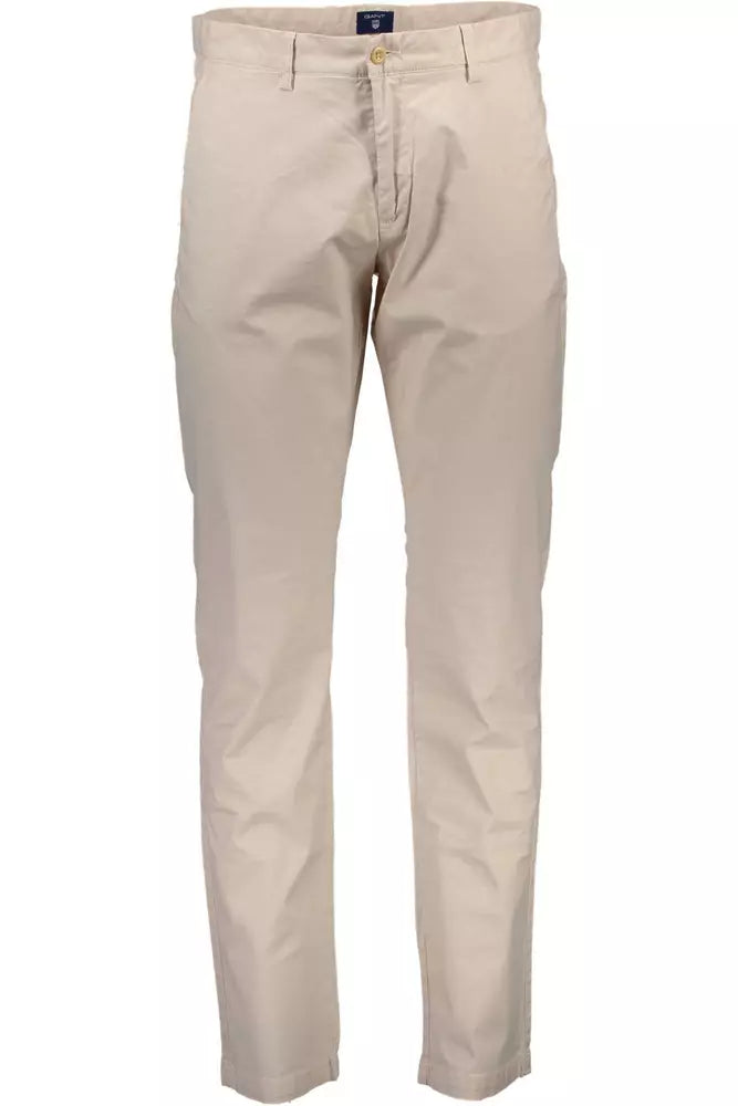 Beige Cotton Jeans & Pant