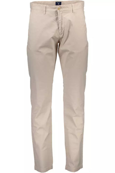 Beige Cotton Jeans & Pant