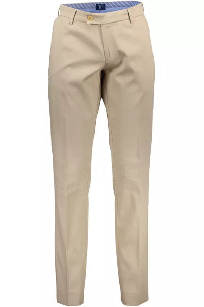 Beige Cotton Jeans & Pant