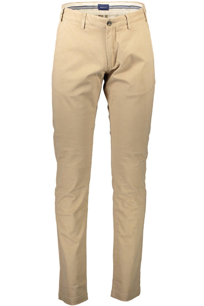 Beige Cotton Jeans & Pant