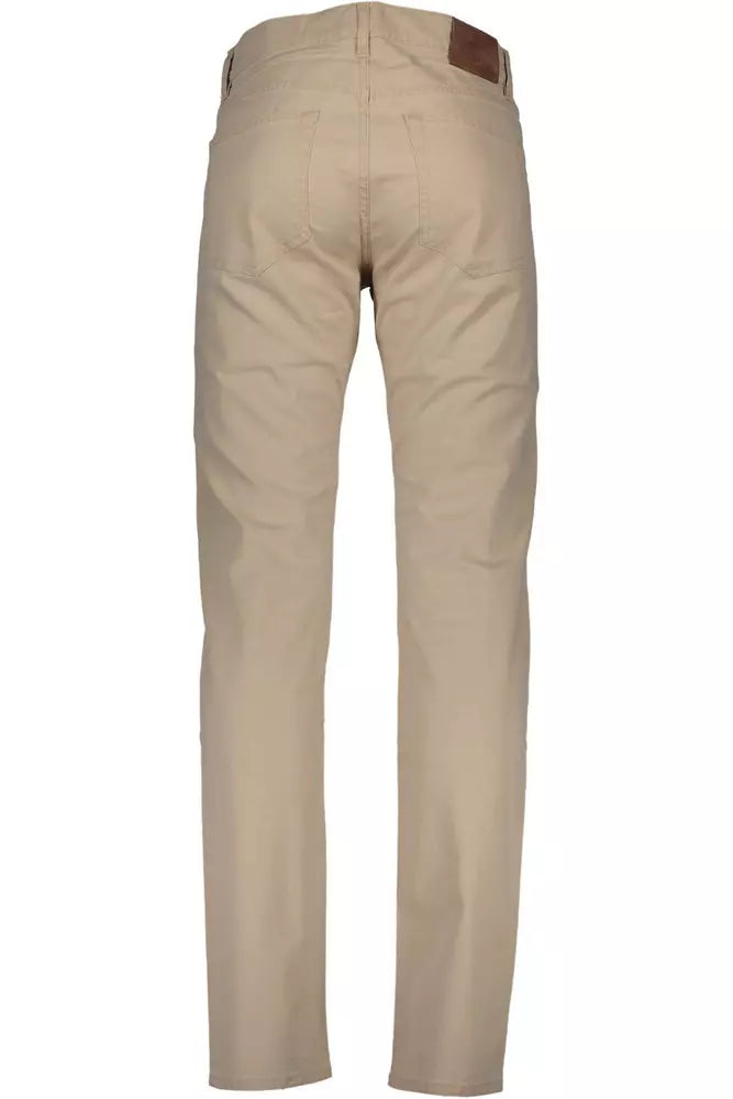 Beige Cotton Jeans & Pant