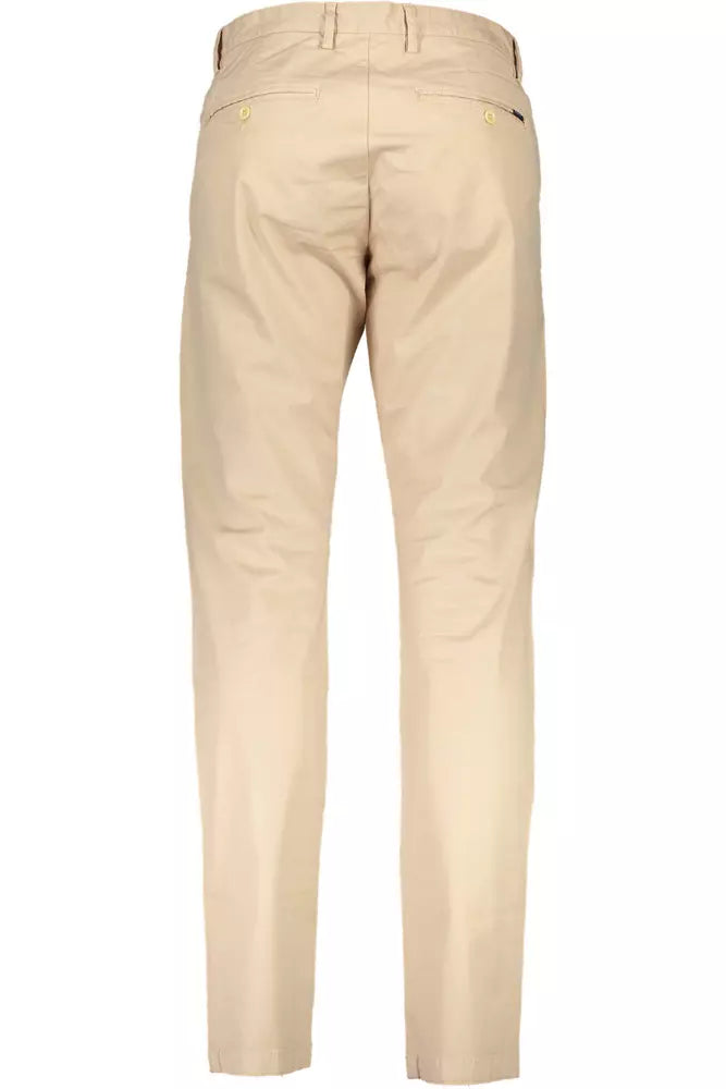 Beige Cotton Jeans & Pant