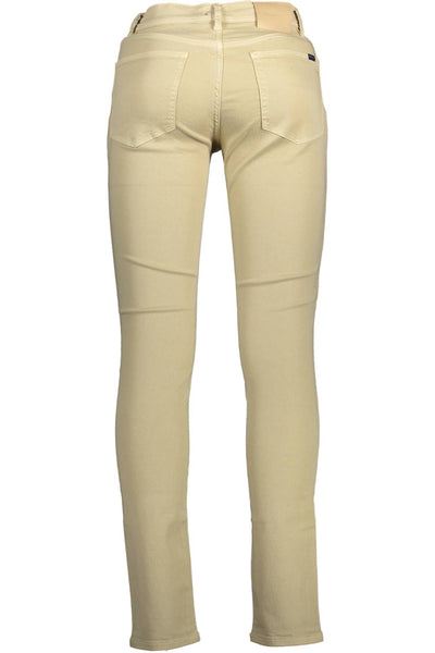 Beige Cotton Jeans & Pant