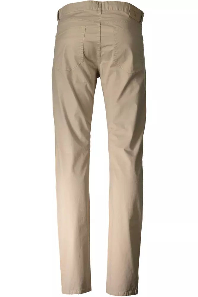 Beige Cotton Jeans & Pant