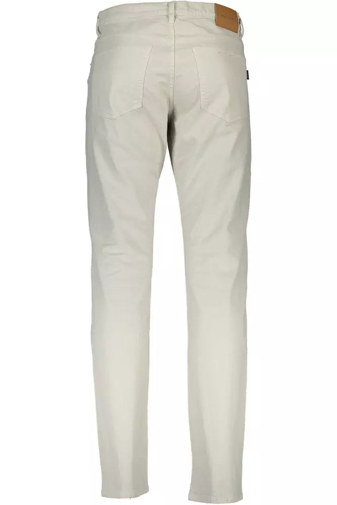 Beige Cotton Jeans & Pant