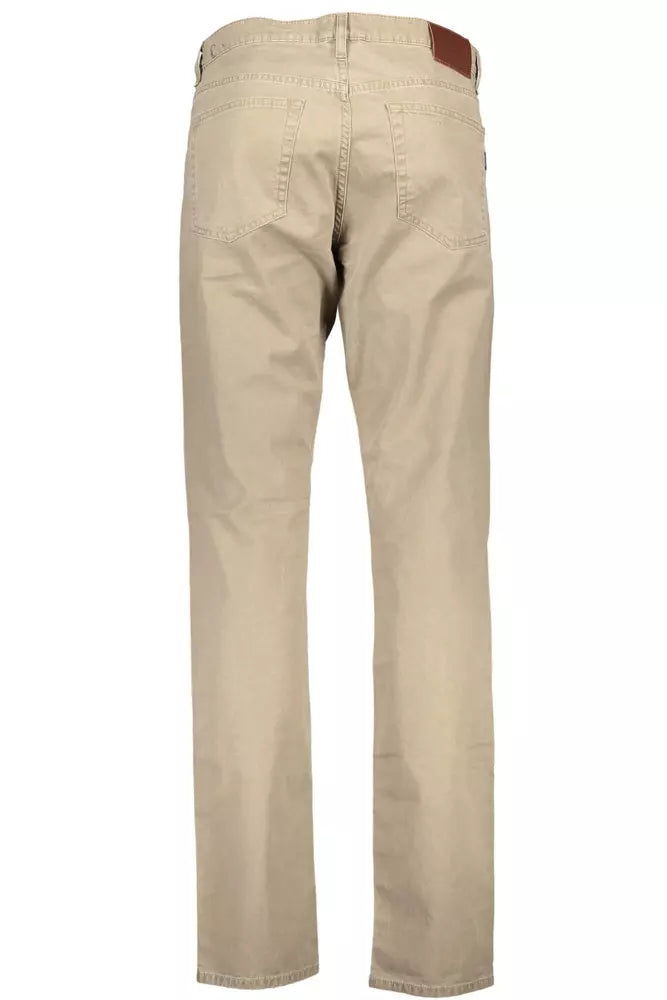 Beige Cotton Jeans & Pant