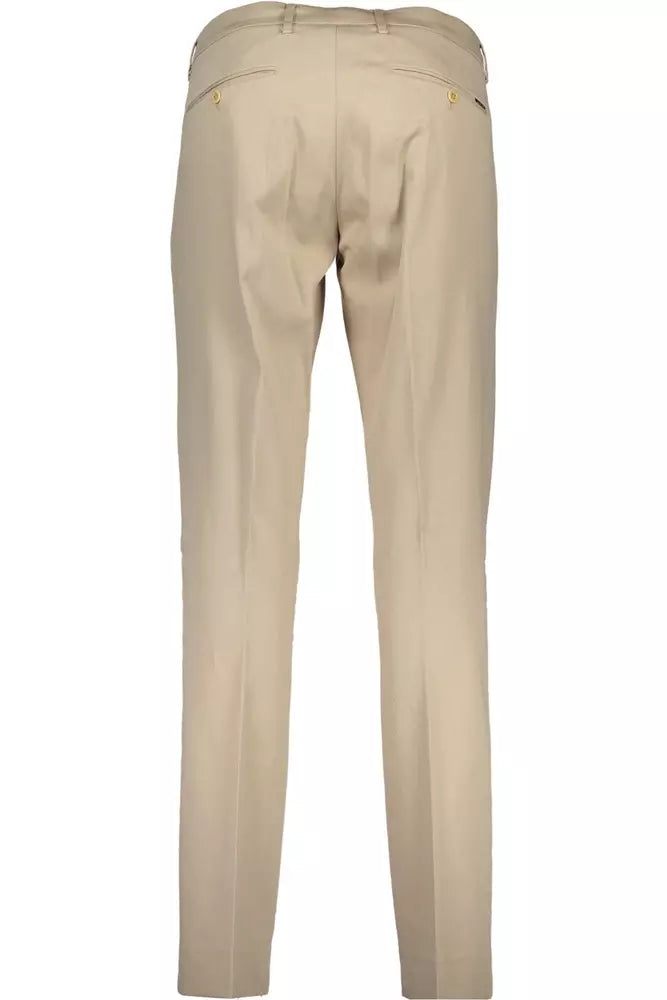 Beige Cotton Jeans & Pant