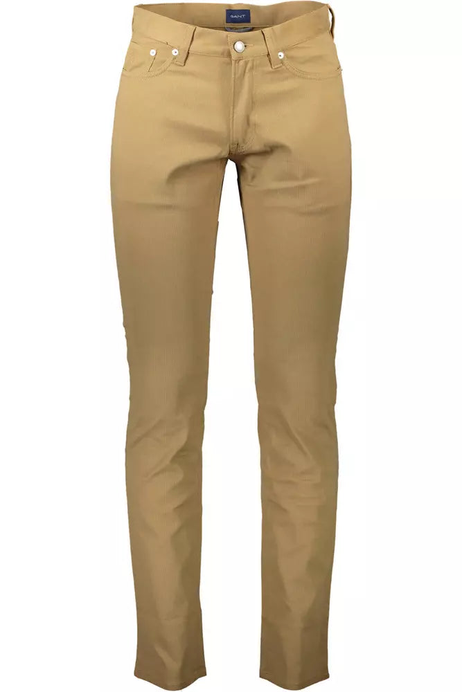 Brown Cotton Jeans & Pant