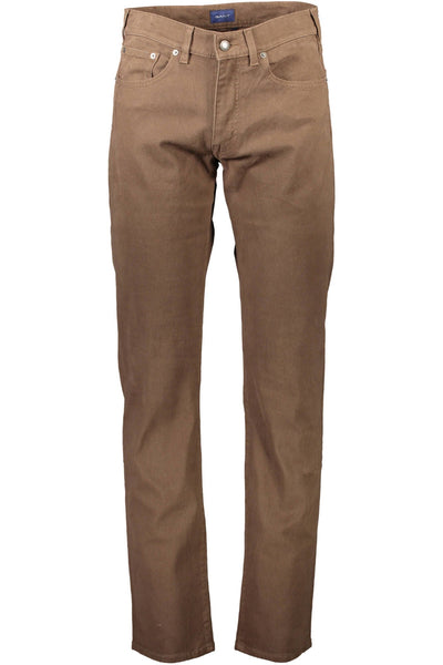 Brown Cotton Jeans & Pant