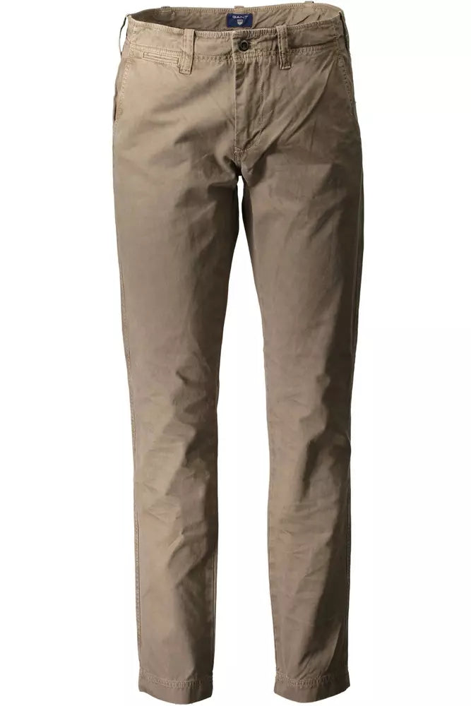 Brown Cotton Jeans & Pant