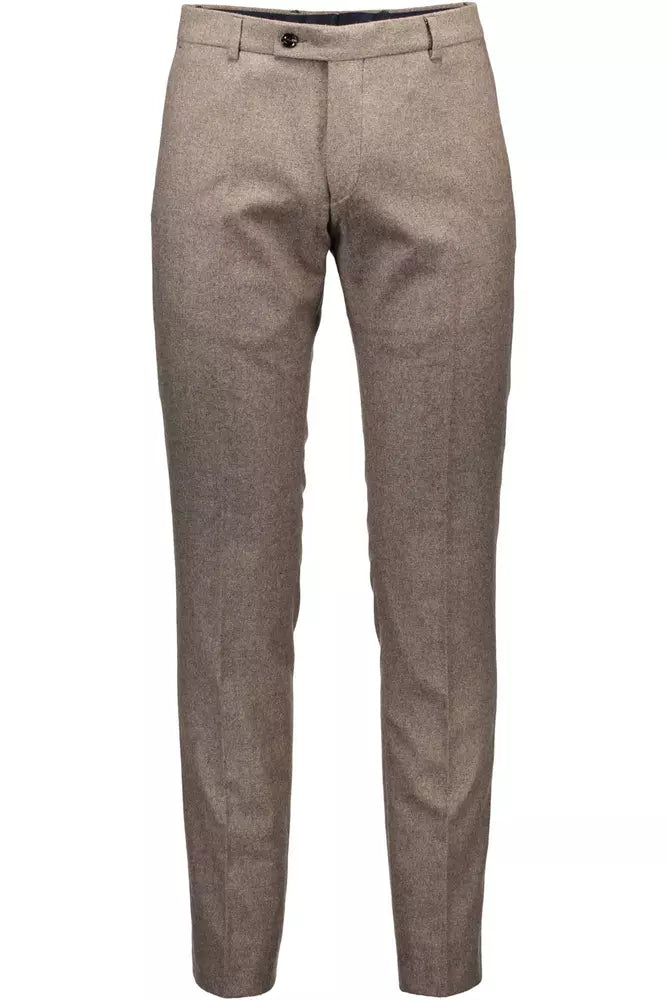 Brown Polyester Jeans & Pant