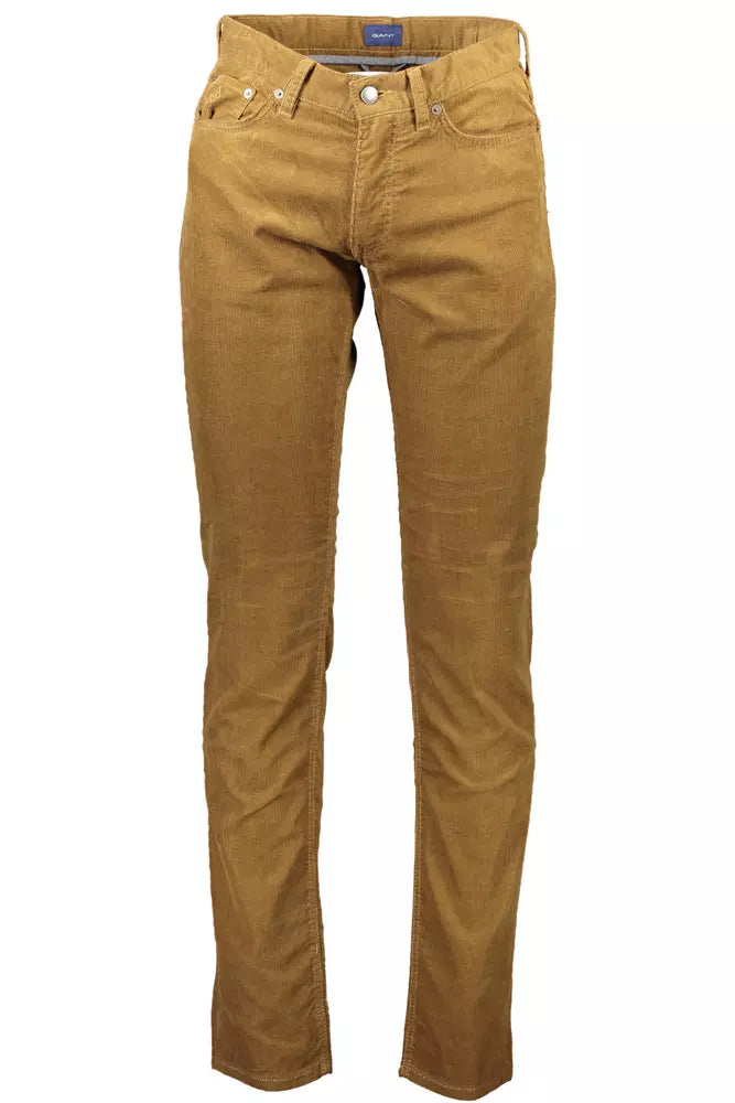 Brown Cotton Jeans & Pant