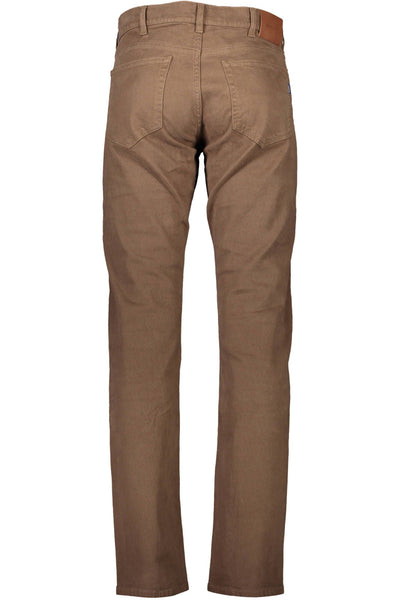 Brown Cotton Jeans & Pant