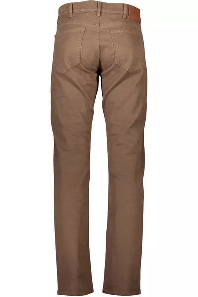 Brown Cotton Jeans & Pant