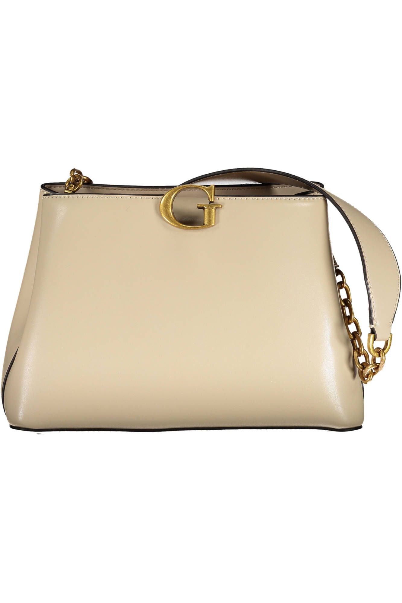 Beige Polyurethane Handbag