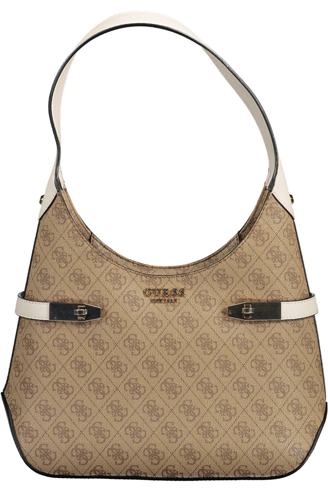 Beige Polyurethane Handbag