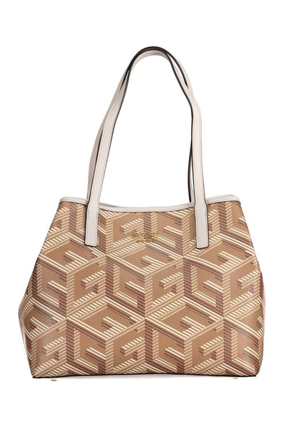 Beige Polyurethane Handbag