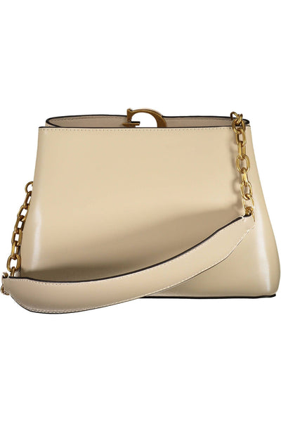 Beige Polyurethane Handbag