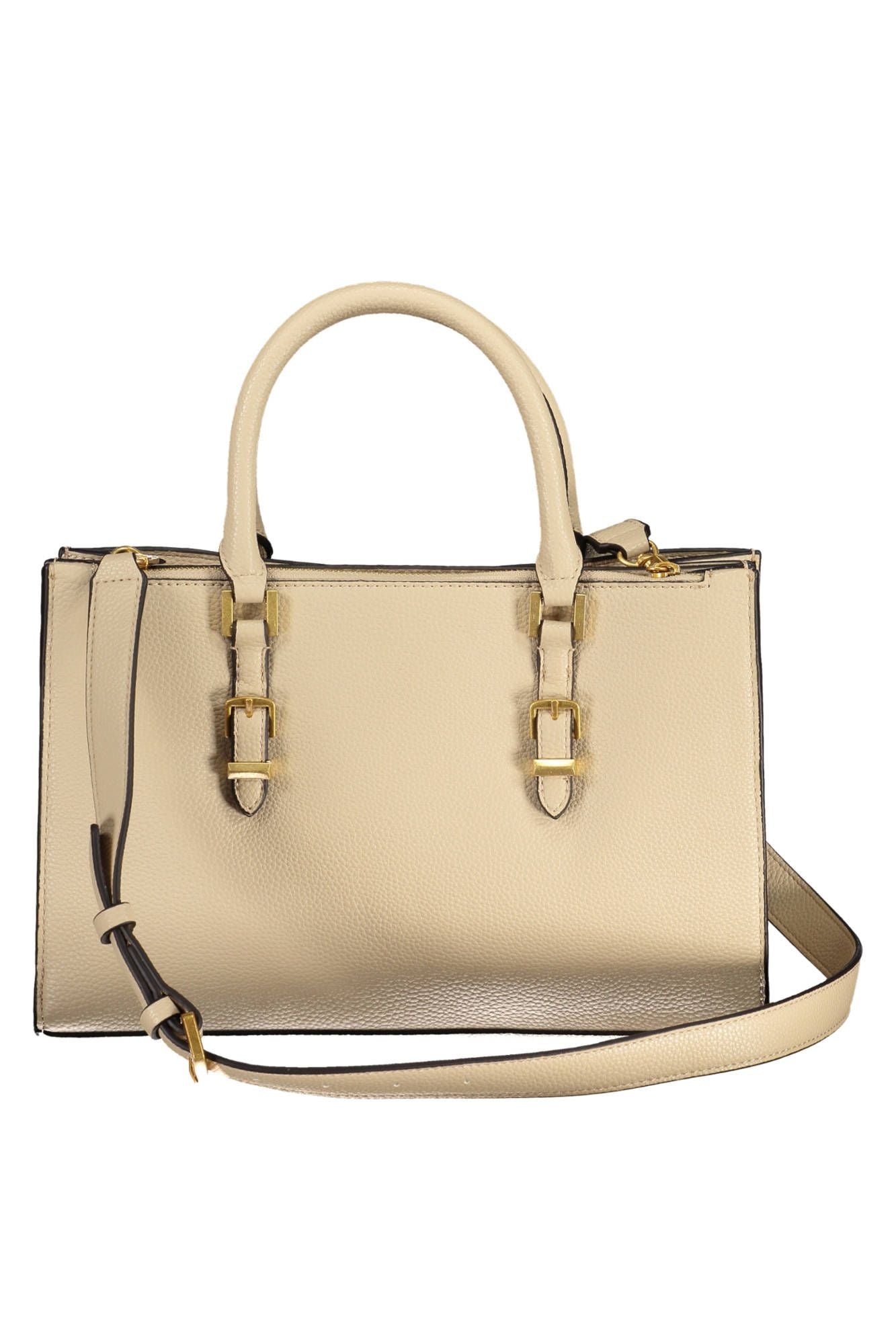 Beige Polyurethane Handbag