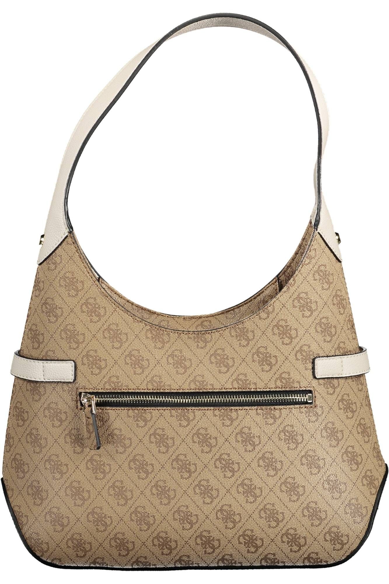 Beige Polyurethane Handbag